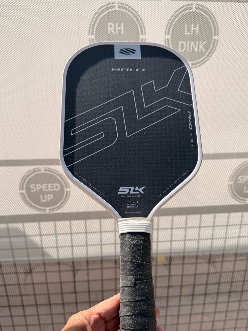 SLK Halo Pro Pickleball Paddle - Black with White Accent